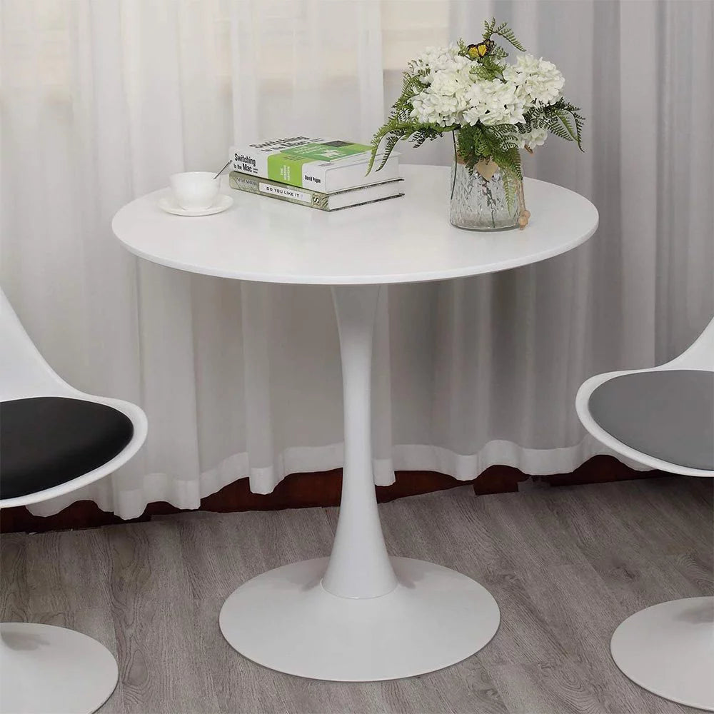 Round Pedestal Dining Table White S169