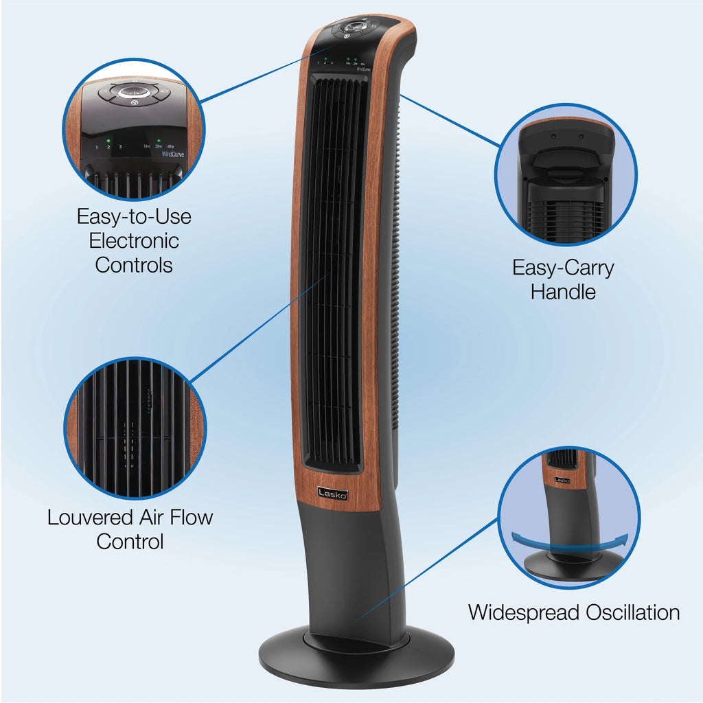 Black Oscillating Tower Fan Y9345