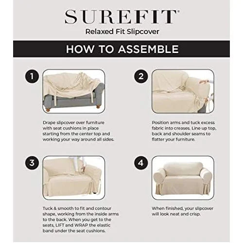 White T-Cushion Sofa Slipcover V91963