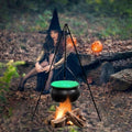 Black Plastic Cauldron with Tripod Stand L367024