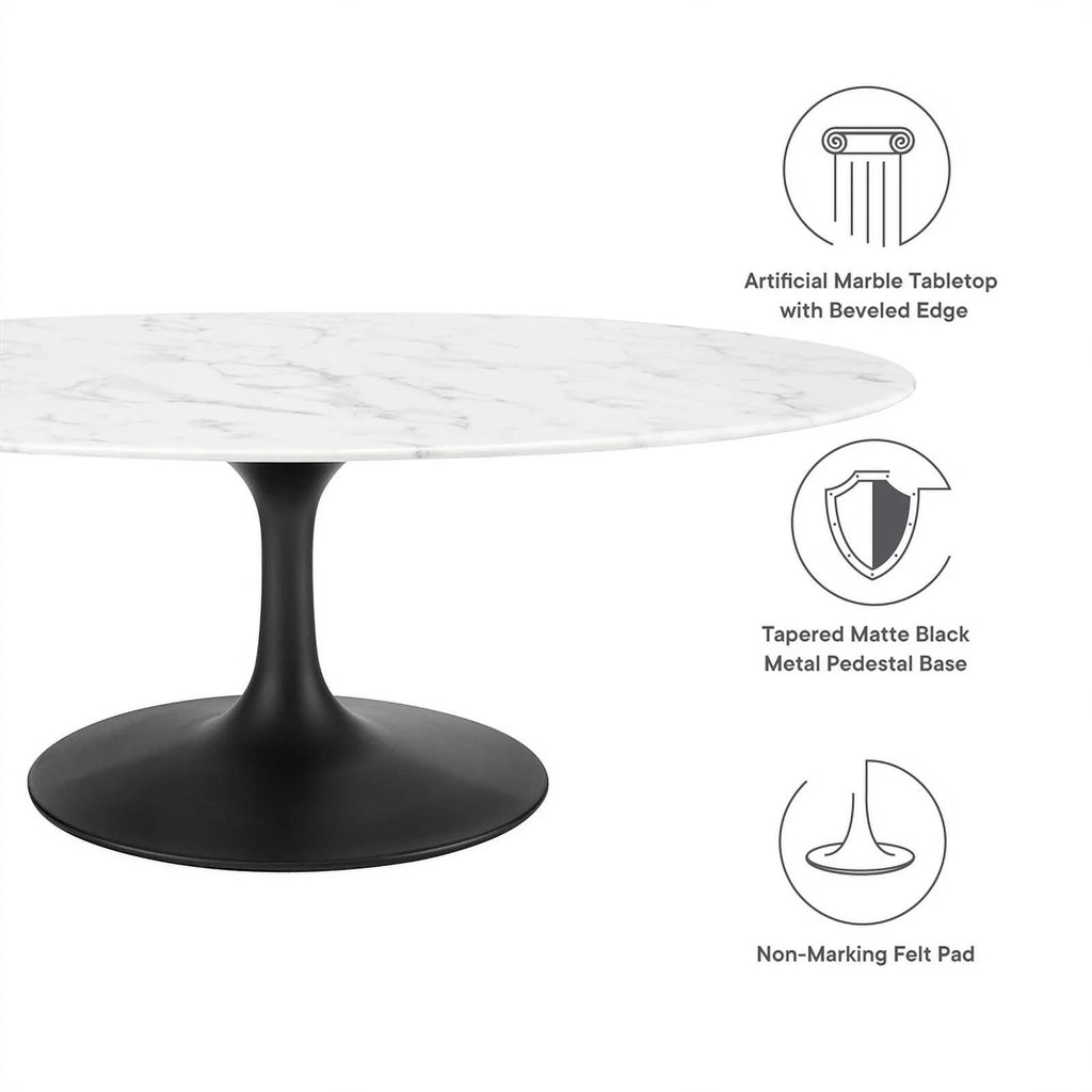 48" Oval Top Metal Coffee Table Y60956