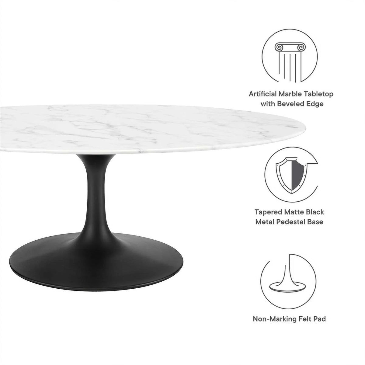48" Oval Top Metal Coffee Table Y60956