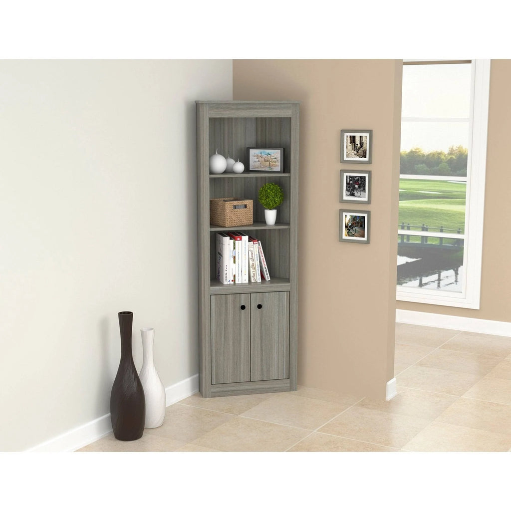 Smoked Oak Corner Bookcase I10748
