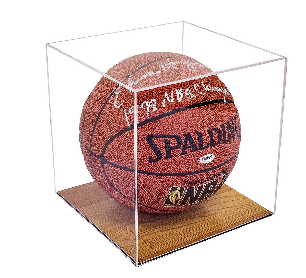 Clear Display Case with Simulated Wood Floor U264