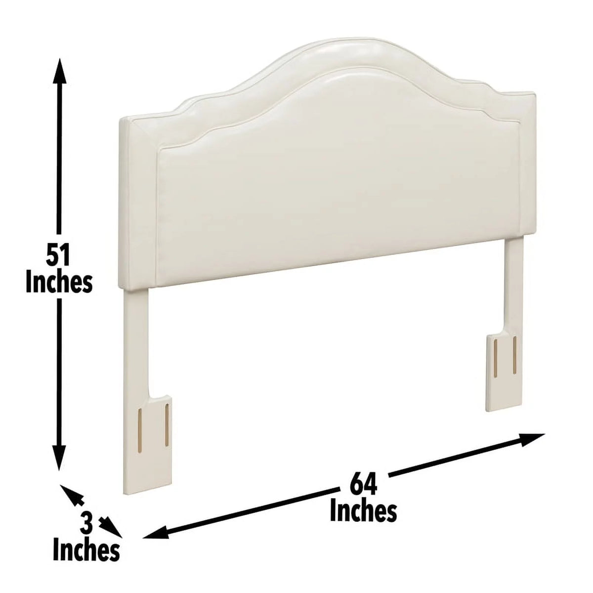 Cream Faux Leather Queen Headboard X75232