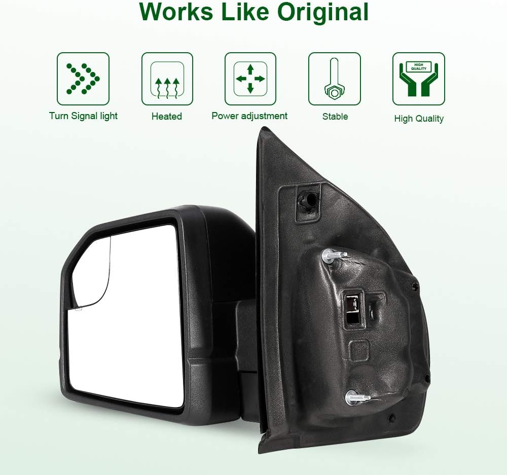 Towing Mirrors for Ford F150 with Power Adjustment Heated Turn Signal Light V83326