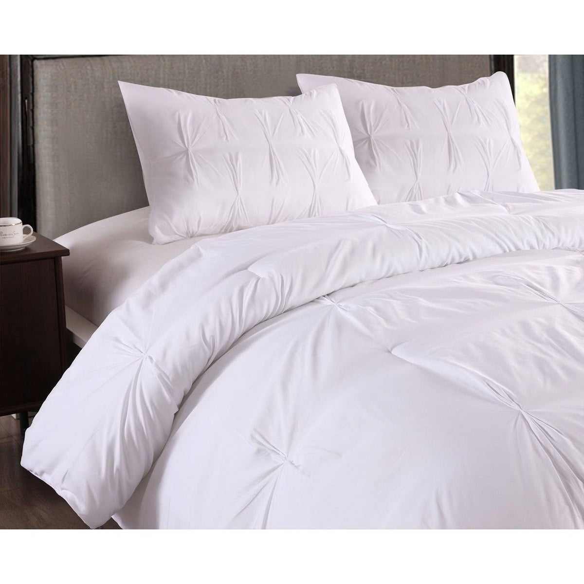 Purple Twin 2 Piece Pintuck Comforter Mini Set B313