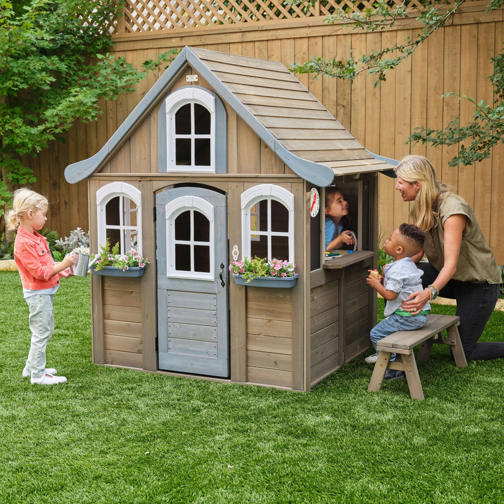 Wooden Outdoor Playhouse with Kitchen K825882