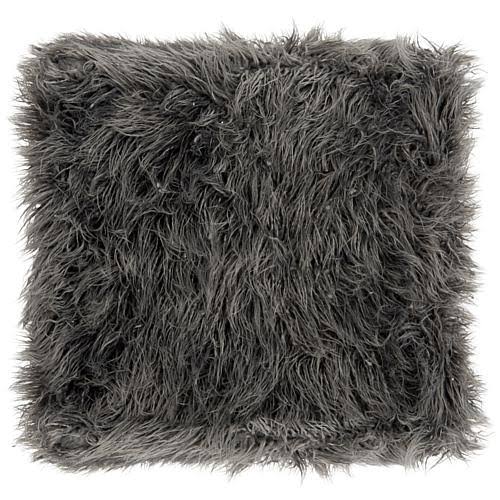 White Faux Sheepkin Square Ottoman R19893