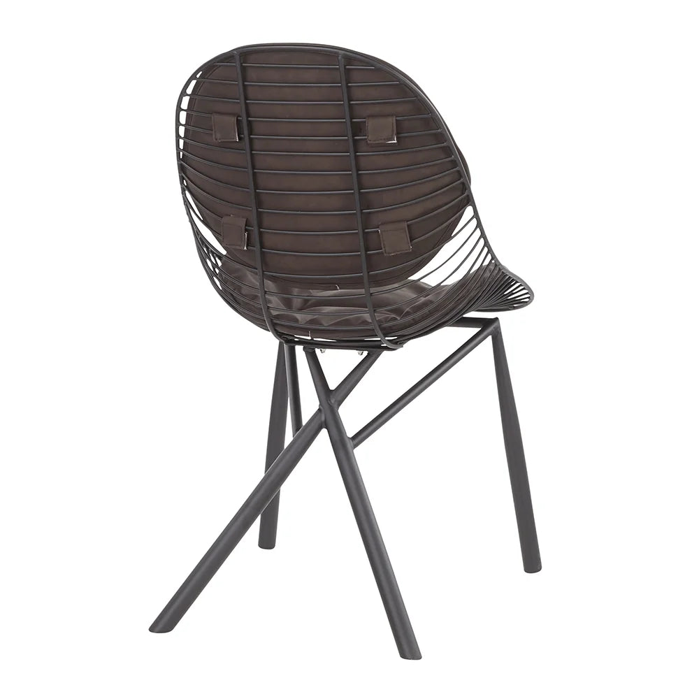 Set of 2 Metal Wired Chair with Cushions I8874