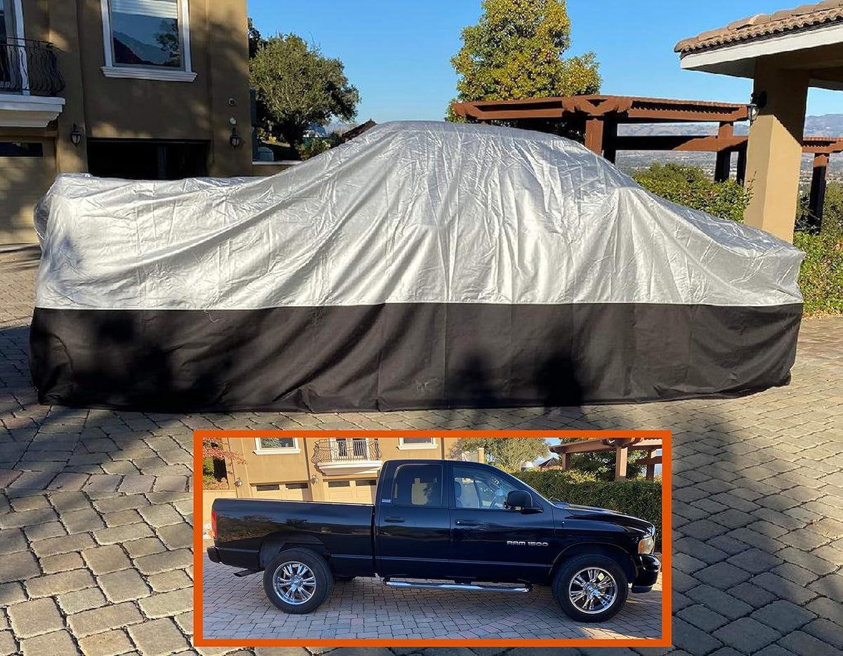 Heavy Duty Long Bed Truck Cover with Weighted Ground Conforming Apron Seal, 260" L x 80" W x 80" H S8760