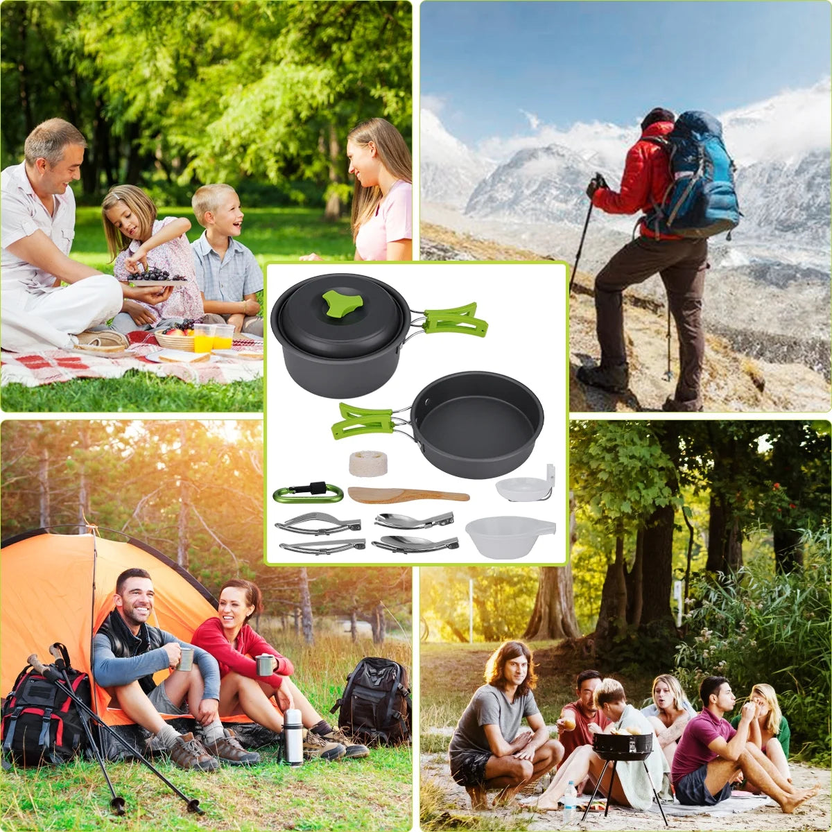 15 Pcs Non Stick Camping Cookware Set P153662