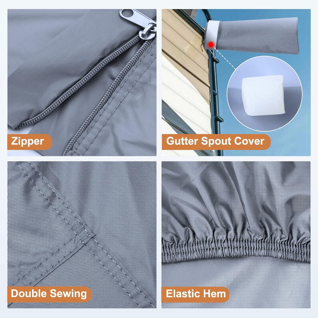 Waterproof Travel Trailer RV Cover with 4 Gutter Spout Covers H677