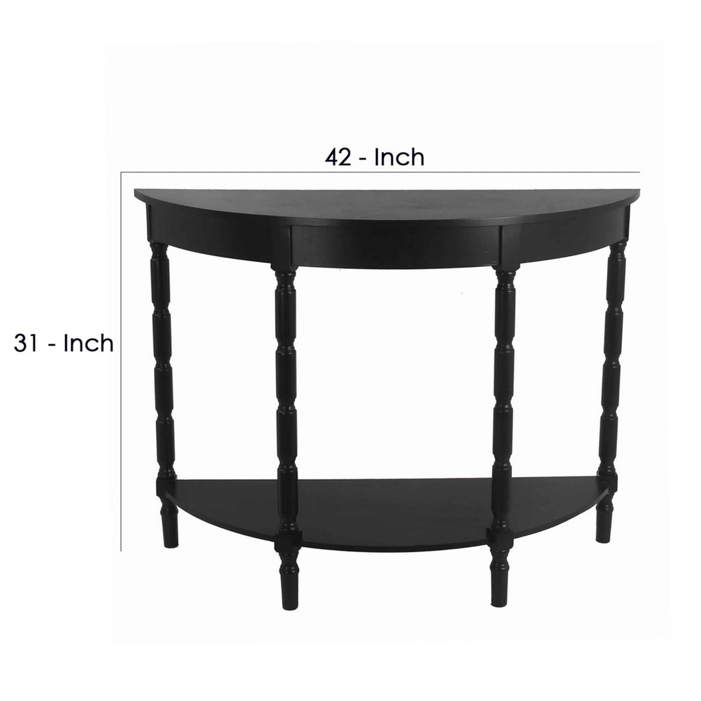 Gray Wooden Console Table with Open Shelf and Turned Legs L18506