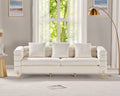 White Oversized 3 Seater Bouclé Sofa N539