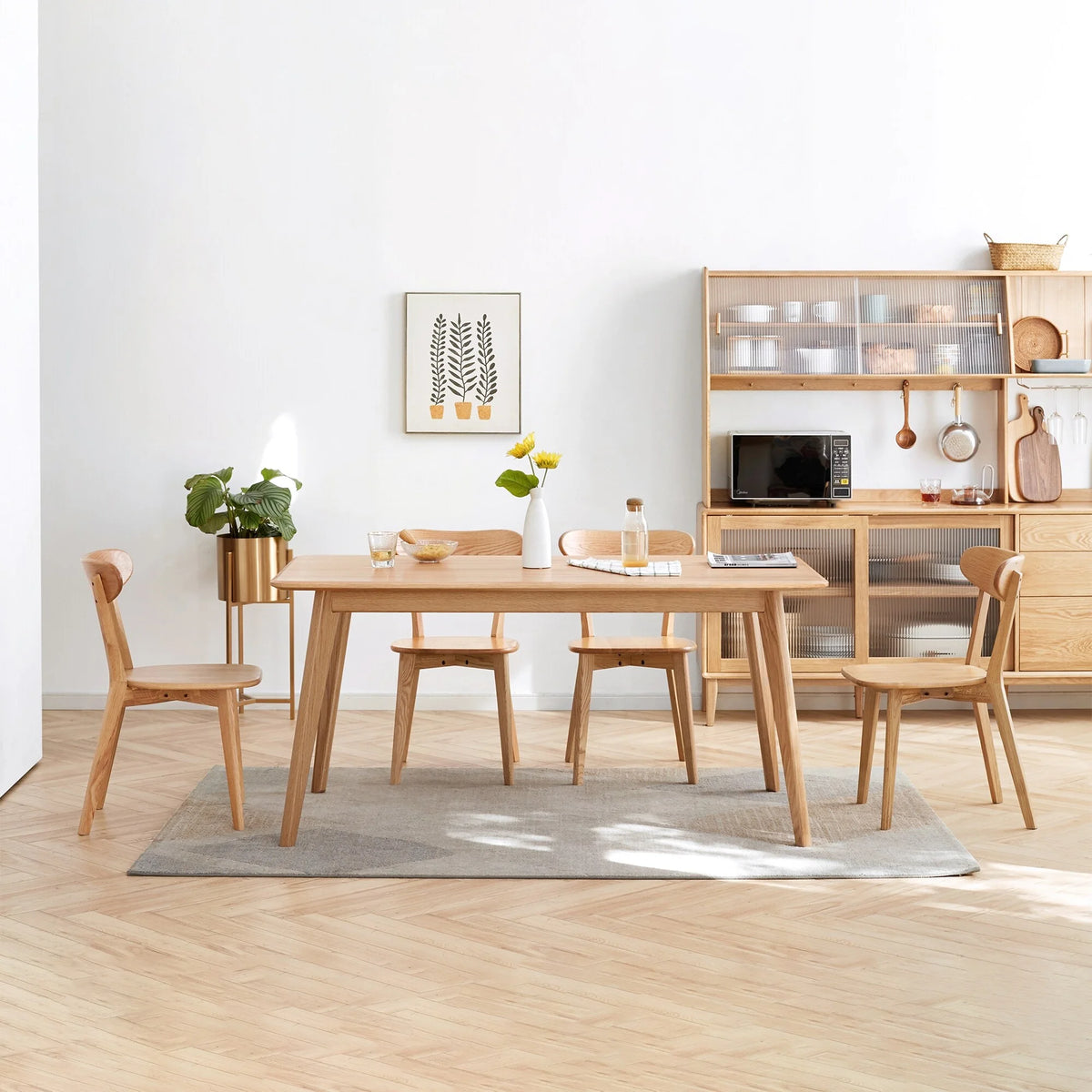 Solid Oak Wood Dining Chairs Set of 4 Z646146
