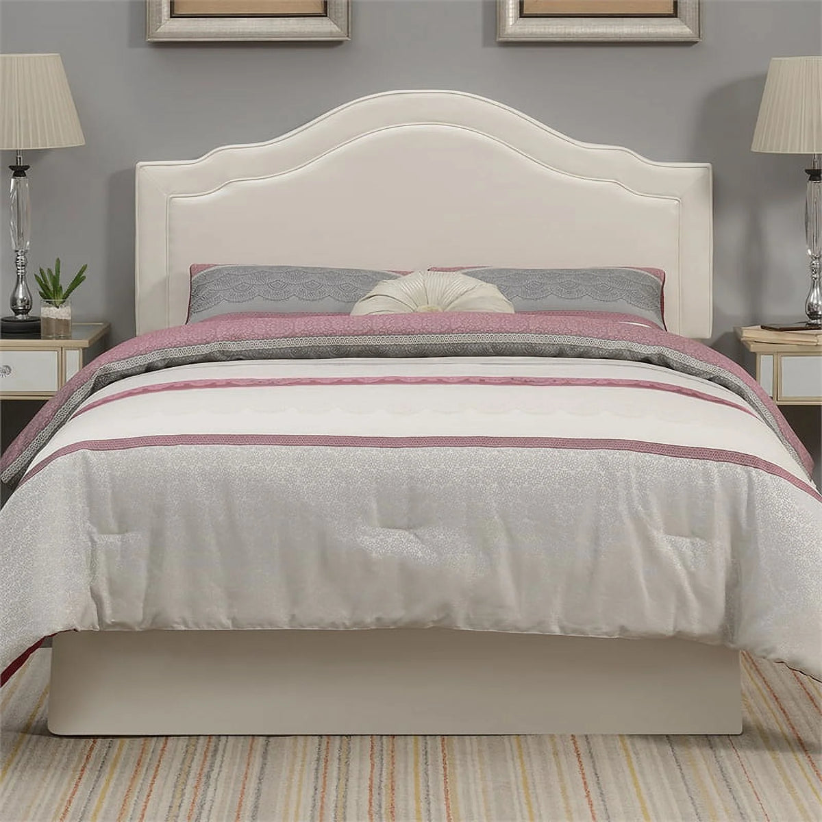 Cream Faux Leather Queen Headboard X75232