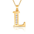 Solid 14k Yellow Gold 18 Inch CZ Letter Necklace Y4647