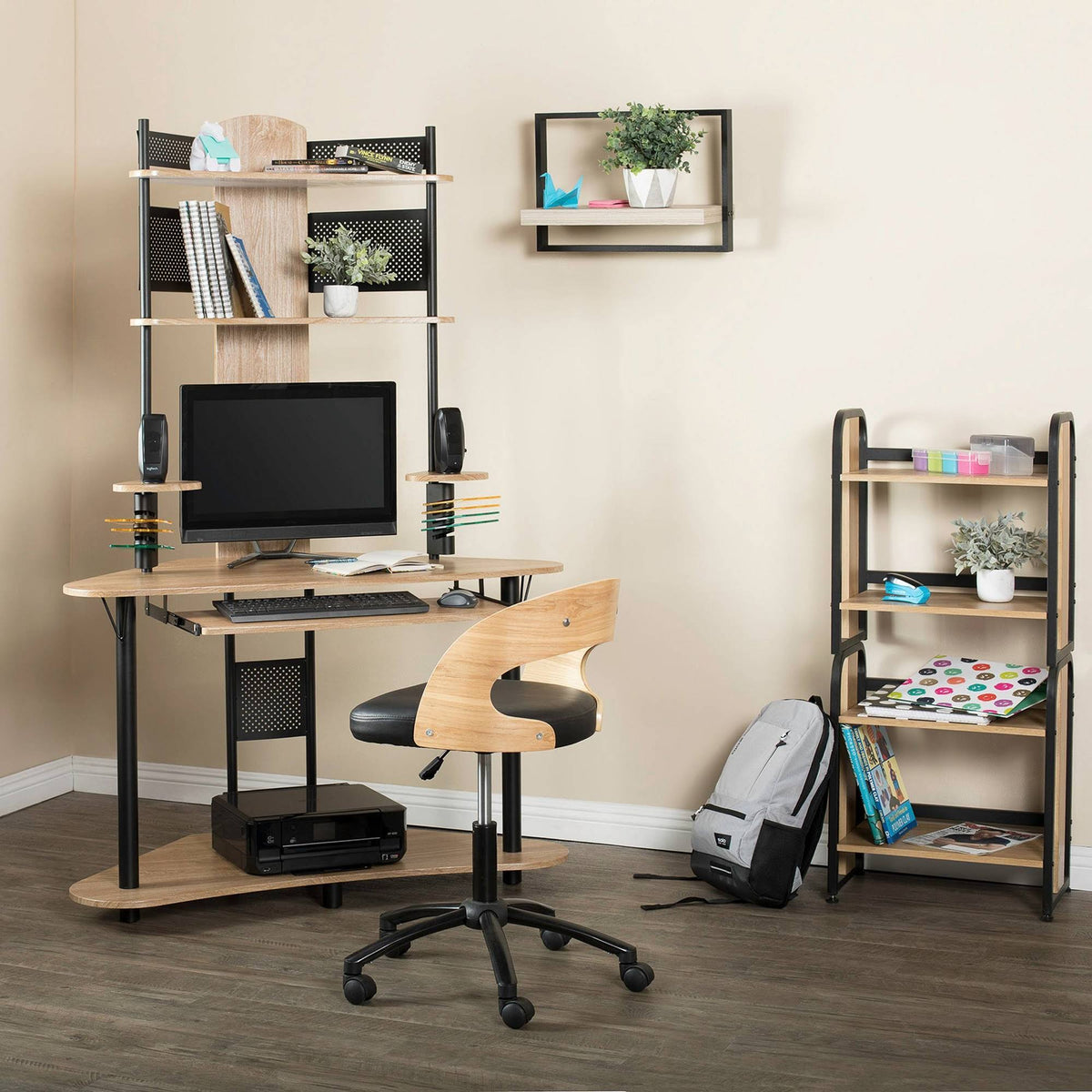 Arch Corner Computer Desk with Hutch / Tower V304888