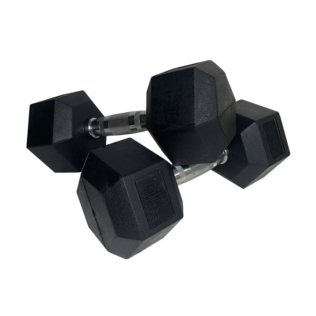 25 lbs Pair Rubber Hex Dumbbell G3883