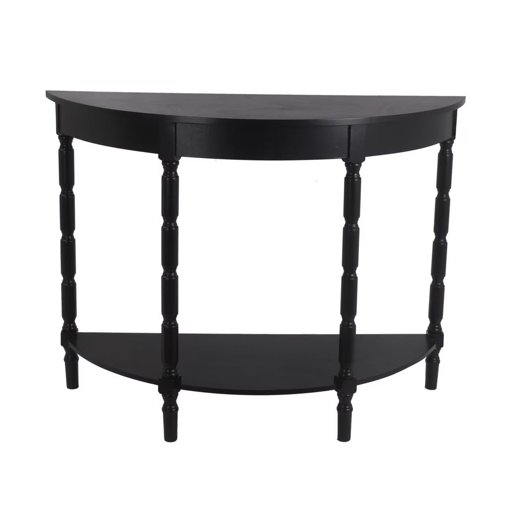 Gray Wooden Console Table with Open Shelf and Turned Legs L18506