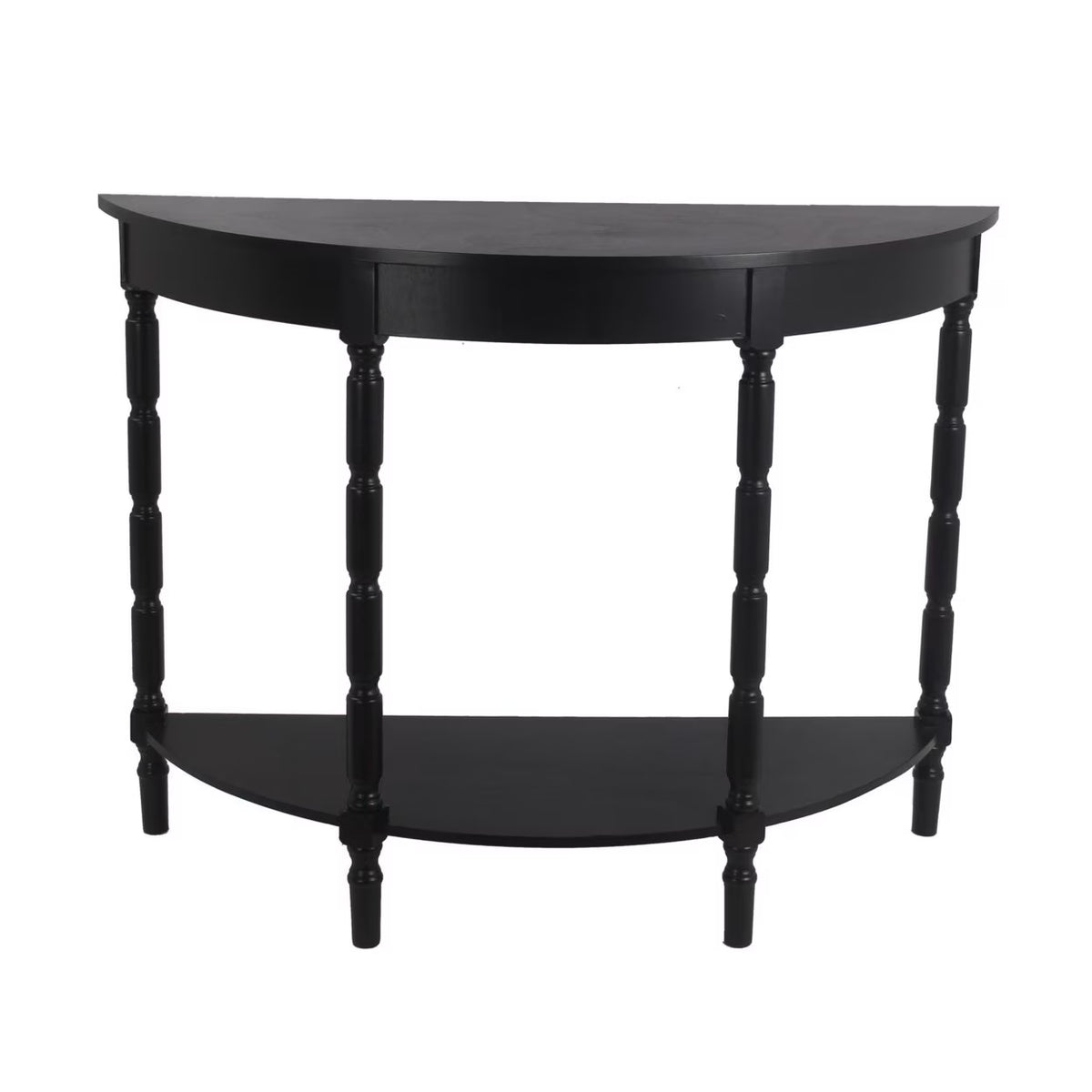 Gray Wooden Console Table with Open Shelf and Turned Legs L18506