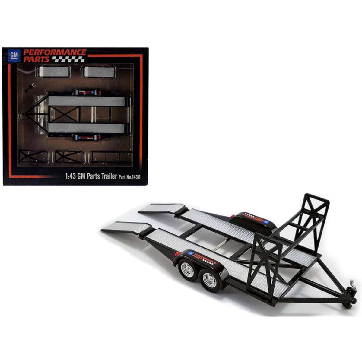Black Car Trailer with Tire Rack 1/43 Scale Model S691813