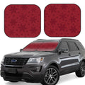 Christmas Red Snowflakes 2 Pack Foldable Car Windshield Sun Shade R379