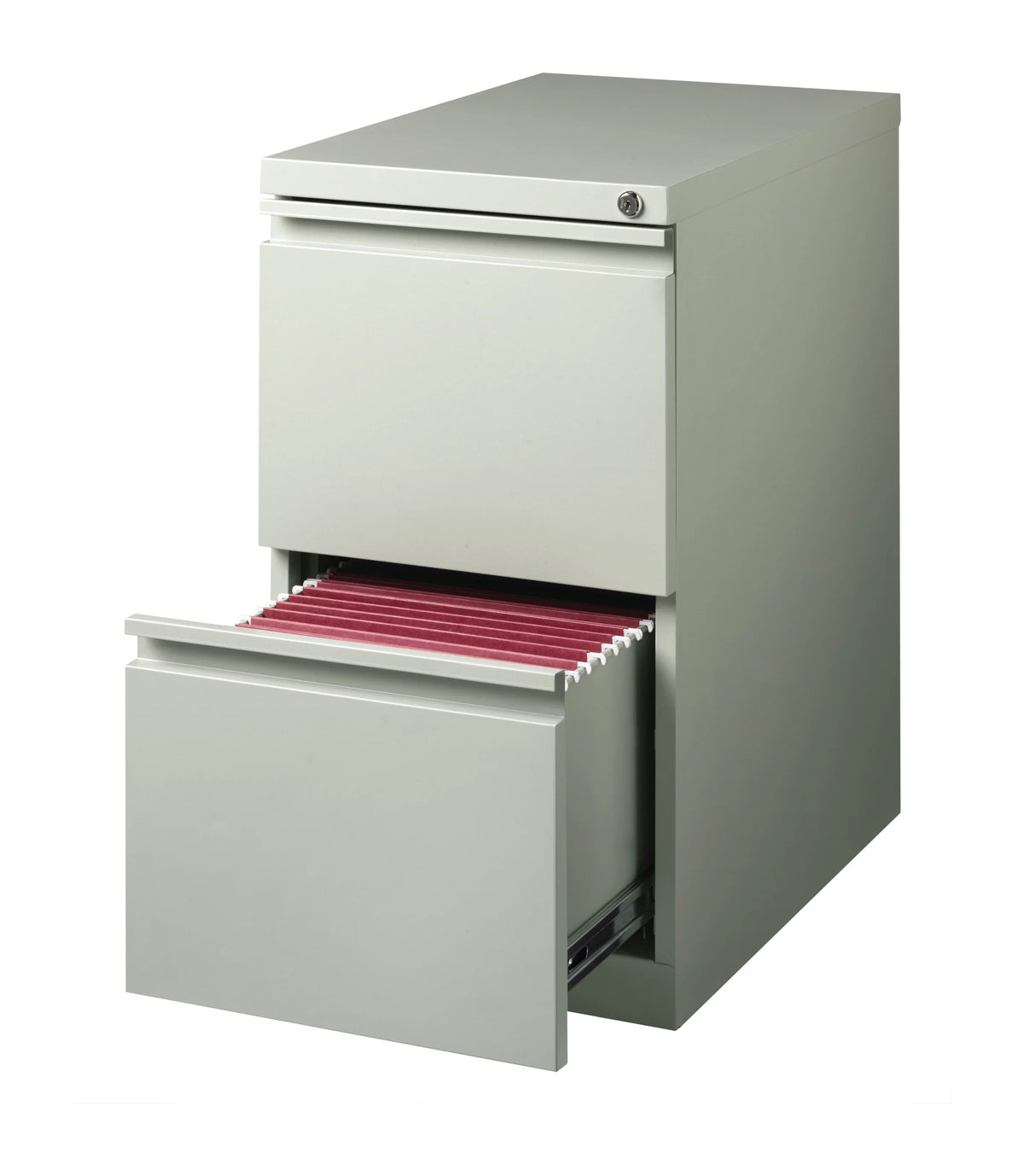 23" Deep 2 Drawer Letter Width Gray Mobile Pedestal File Cabinet Q279