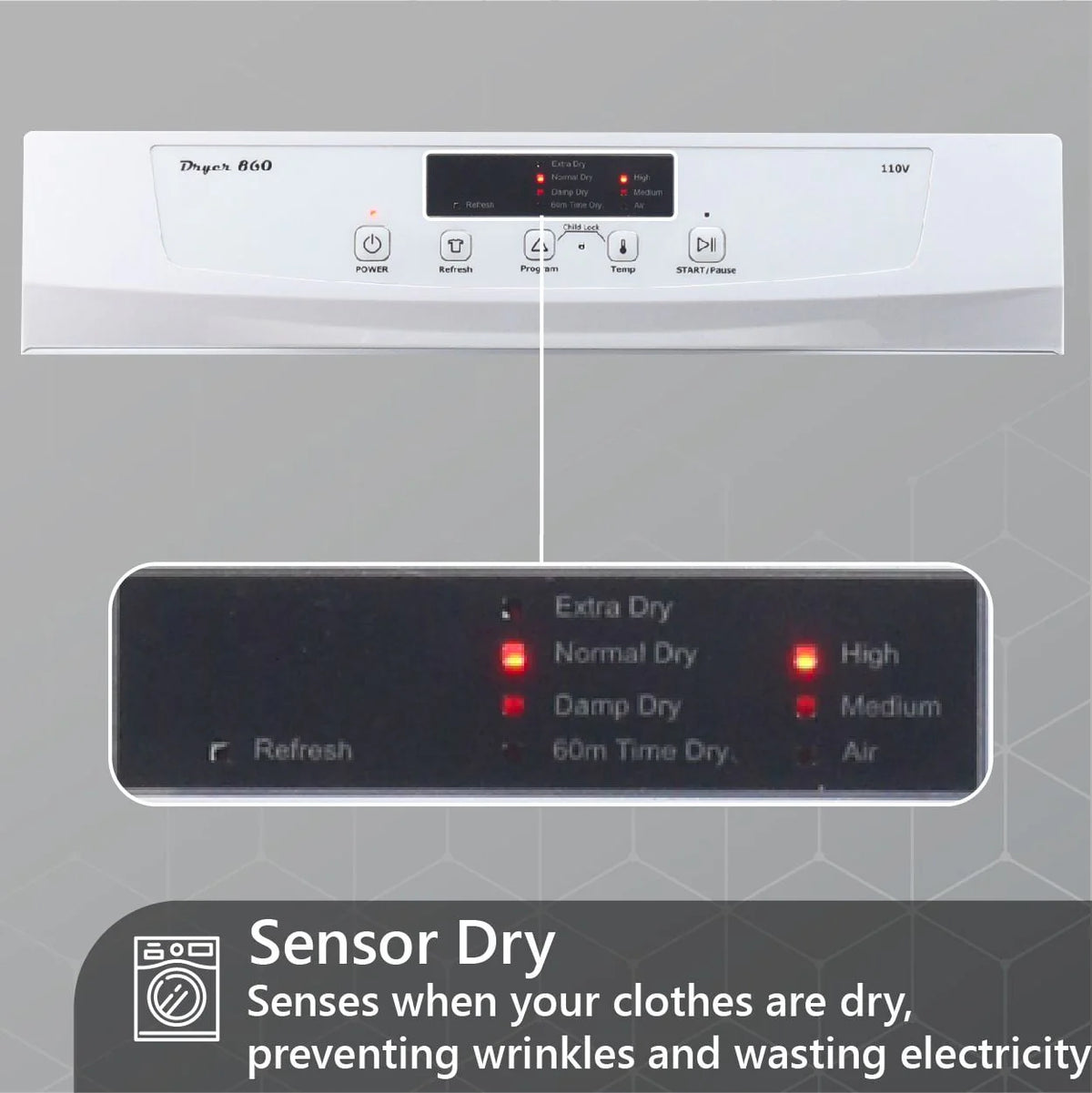 110V 18lbs Washer and 3.5cf Vented Sensor Dryer C1583