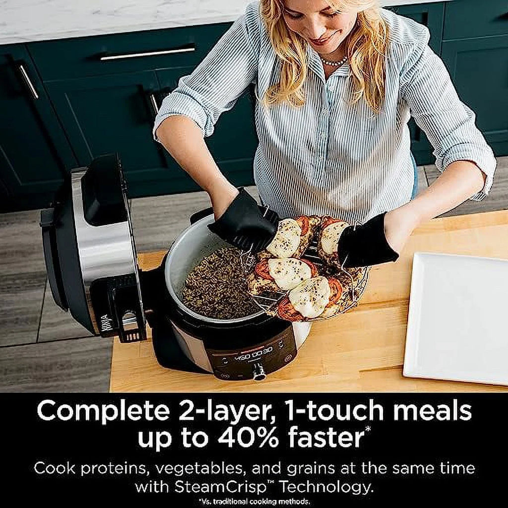 Open Box 14-in-1 6.5 QT Pressure Cooker Steam Fryer Smart Lid N63299