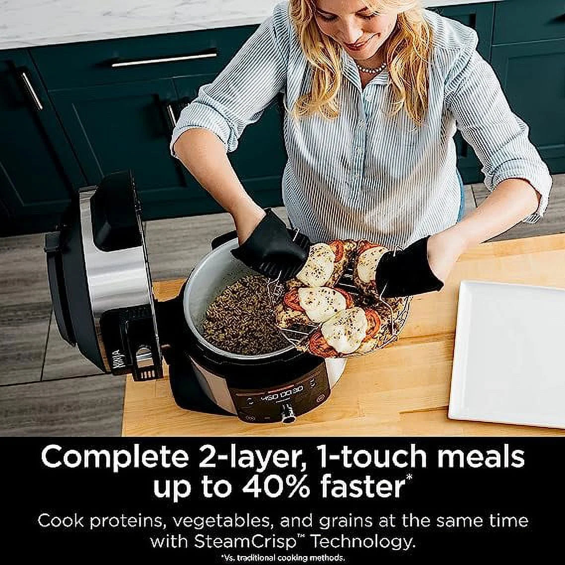 Open Box 14-in-1 6.5 QT Pressure Cooker Steam Fryer Smart Lid N63299