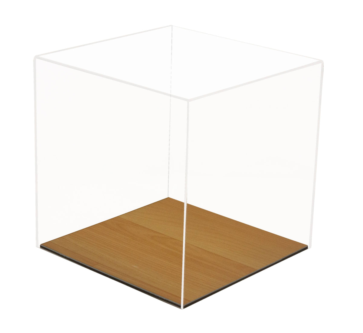 Clear Display Case with Simulated Wood Floor U264