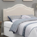 Cream Faux Leather Queen Headboard X75232