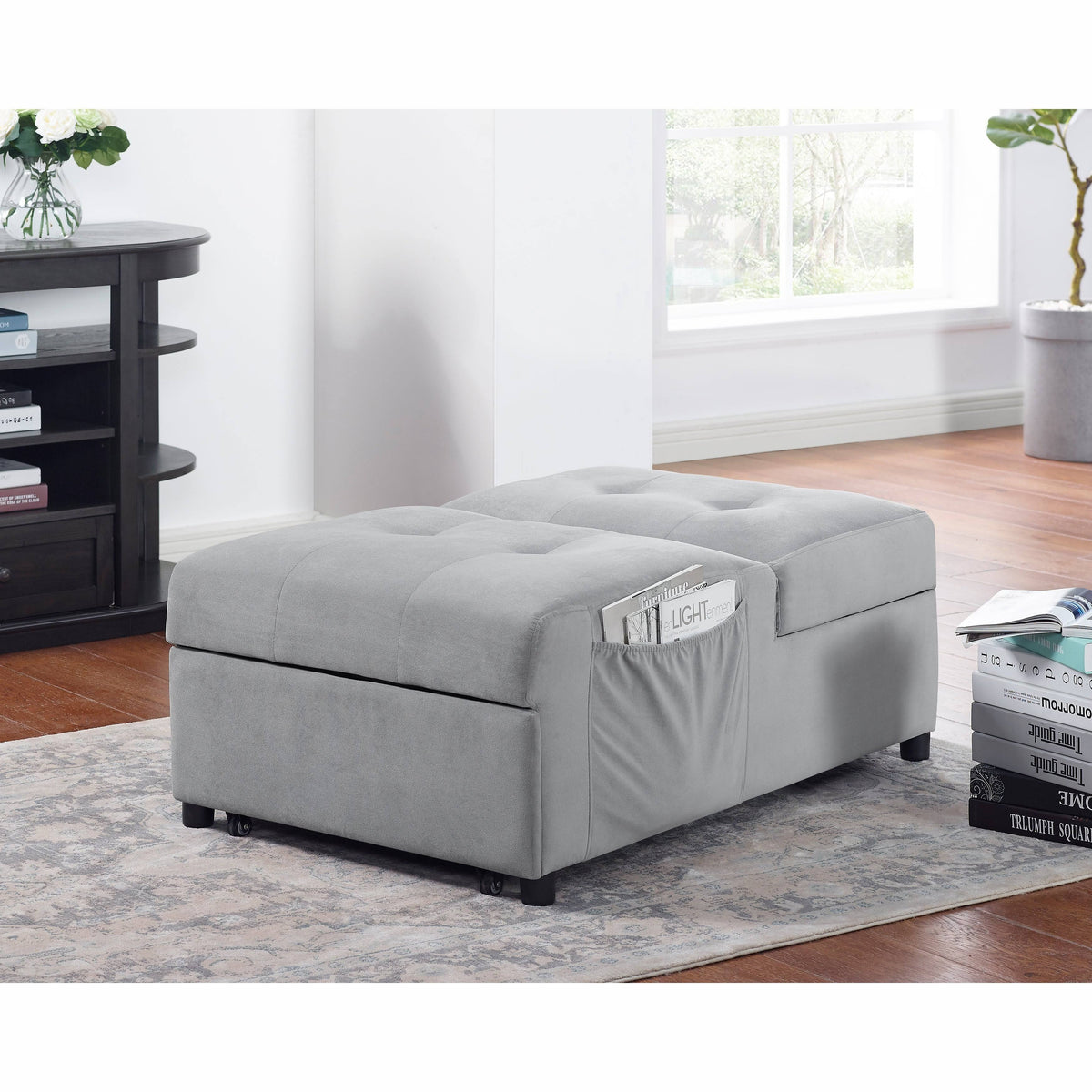 Grey Upholstered Futon Chair B4154