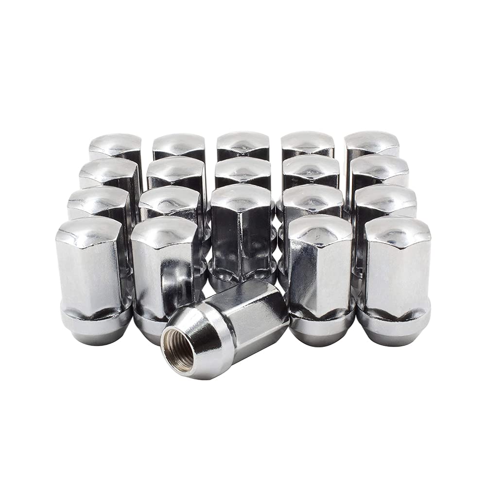 Set of 32pcs Chrome Lug Nut Installation Kit 14x1.5 Thread Pitch 1.75" Long 7/8 Hex 22mm A3305