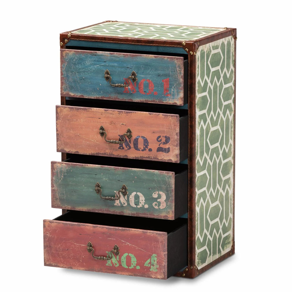 Multicolor Wood 4-Drawer Accent Storage Chest H38777