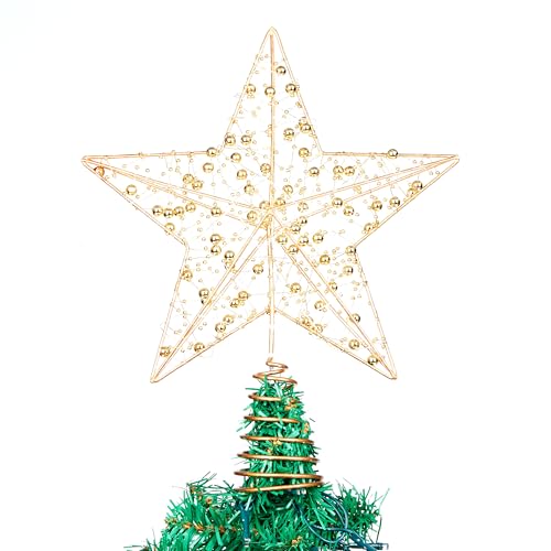 9.5inch Metal Beaded Star Tree Topper A9434