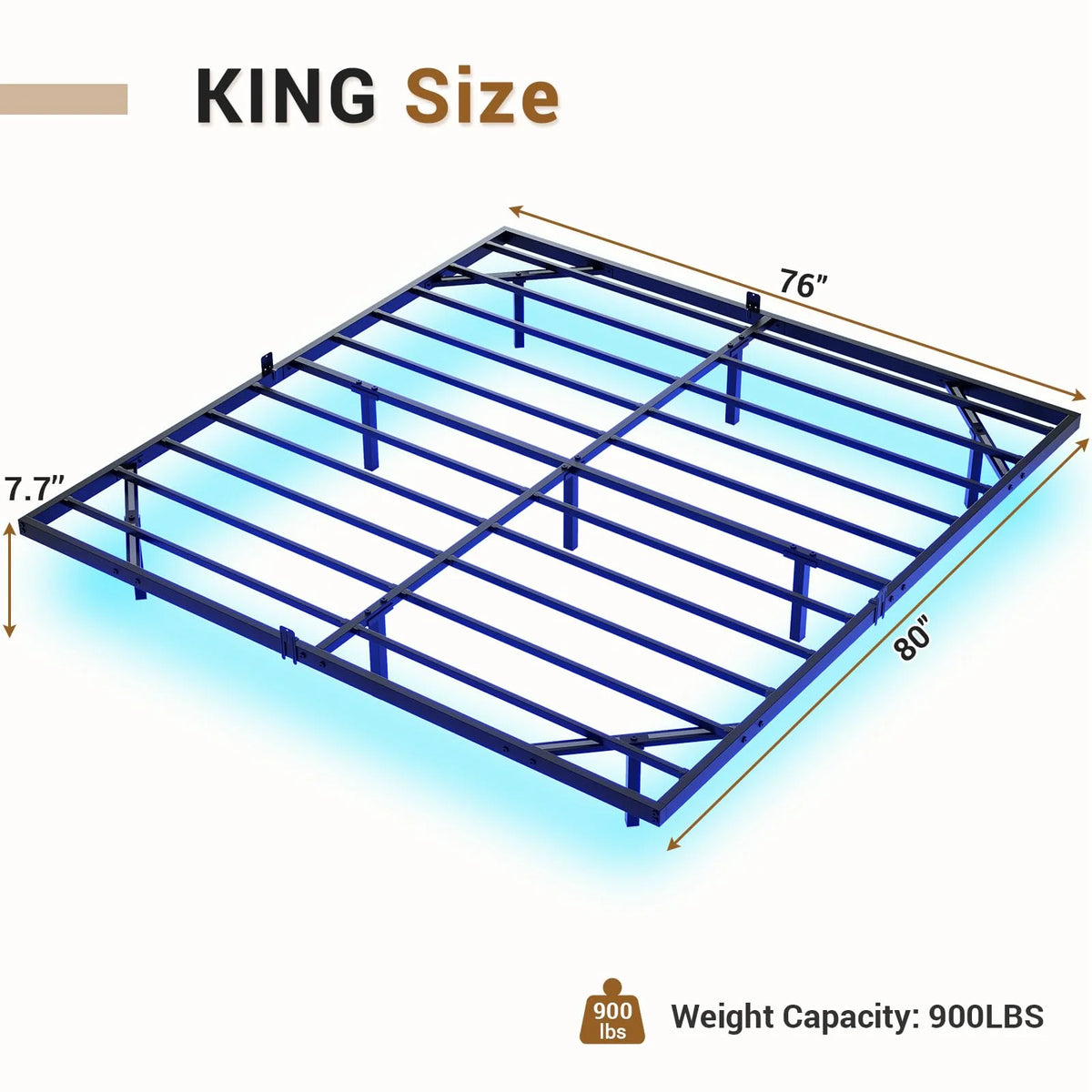Queen Metal Platform Bed Frame with LED Lights P780