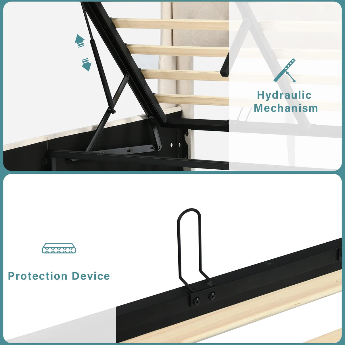 Queen Size Lift Up Storage Bed Frame G981