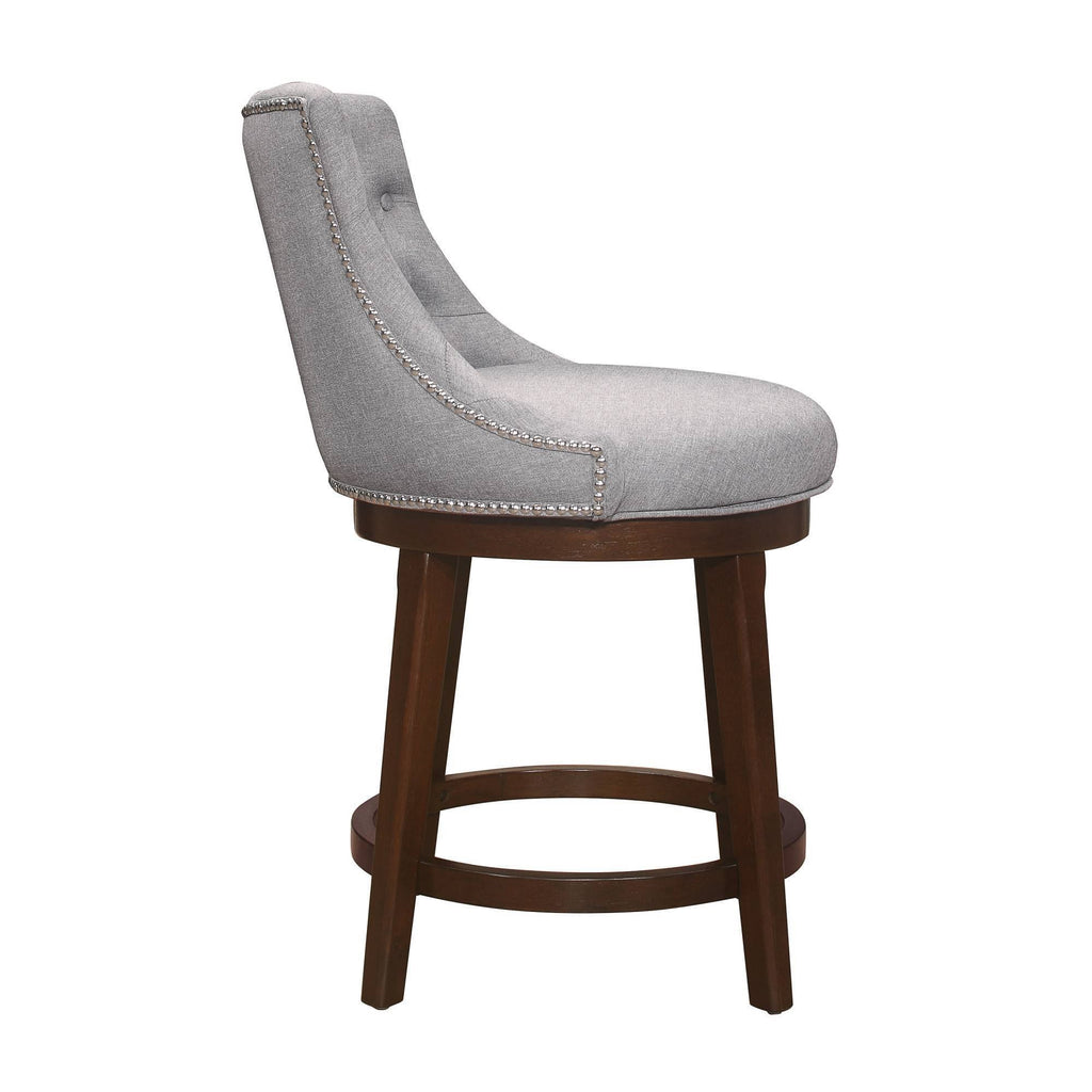 Gray Fabric Swivel Counter Height Stool D316