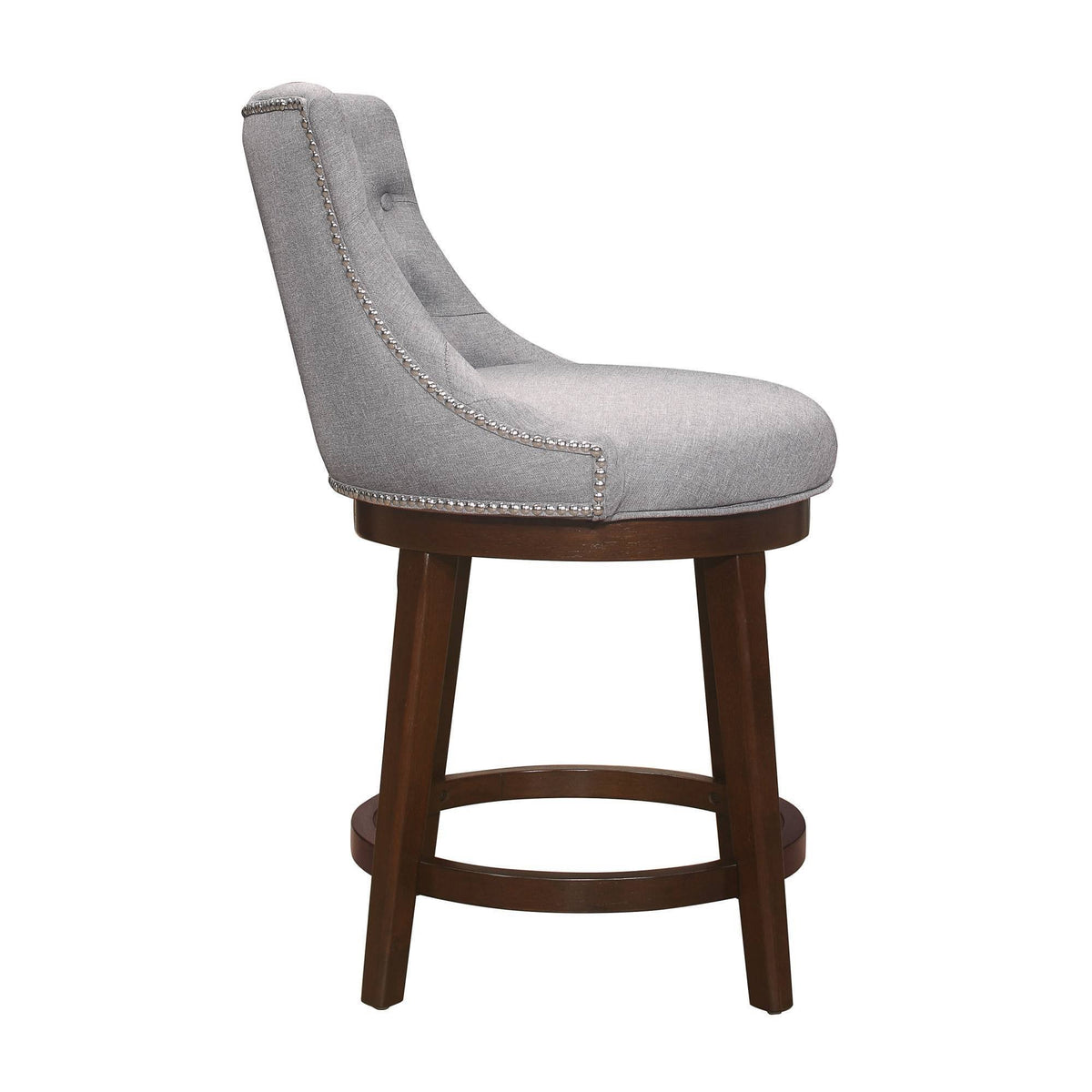 Gray Fabric Swivel Counter Height Stool D316