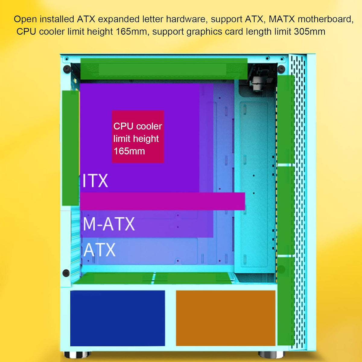 Vertical Super Tower Computer Chassis, 7 Slots ATX MATX N9759