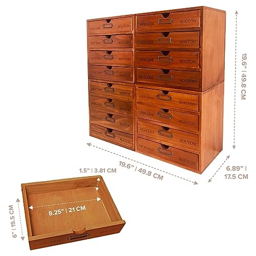 16 Drawer Wooden Storage Box V12428