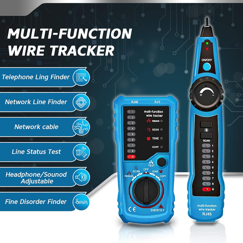 RJ11 RJ45 Cable Tester Toner Ethernet LAN Tester, Pack of 2 P4786