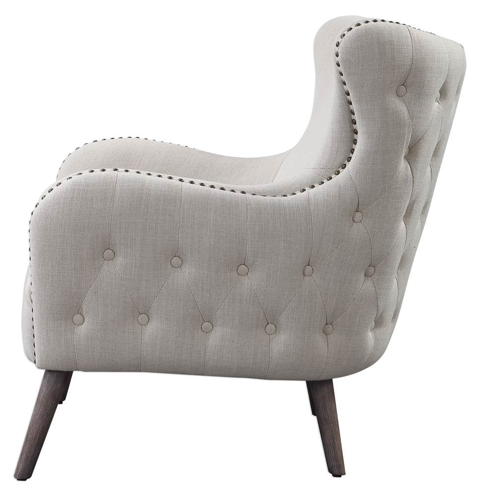 Off White Linen Wingback Chair K42669