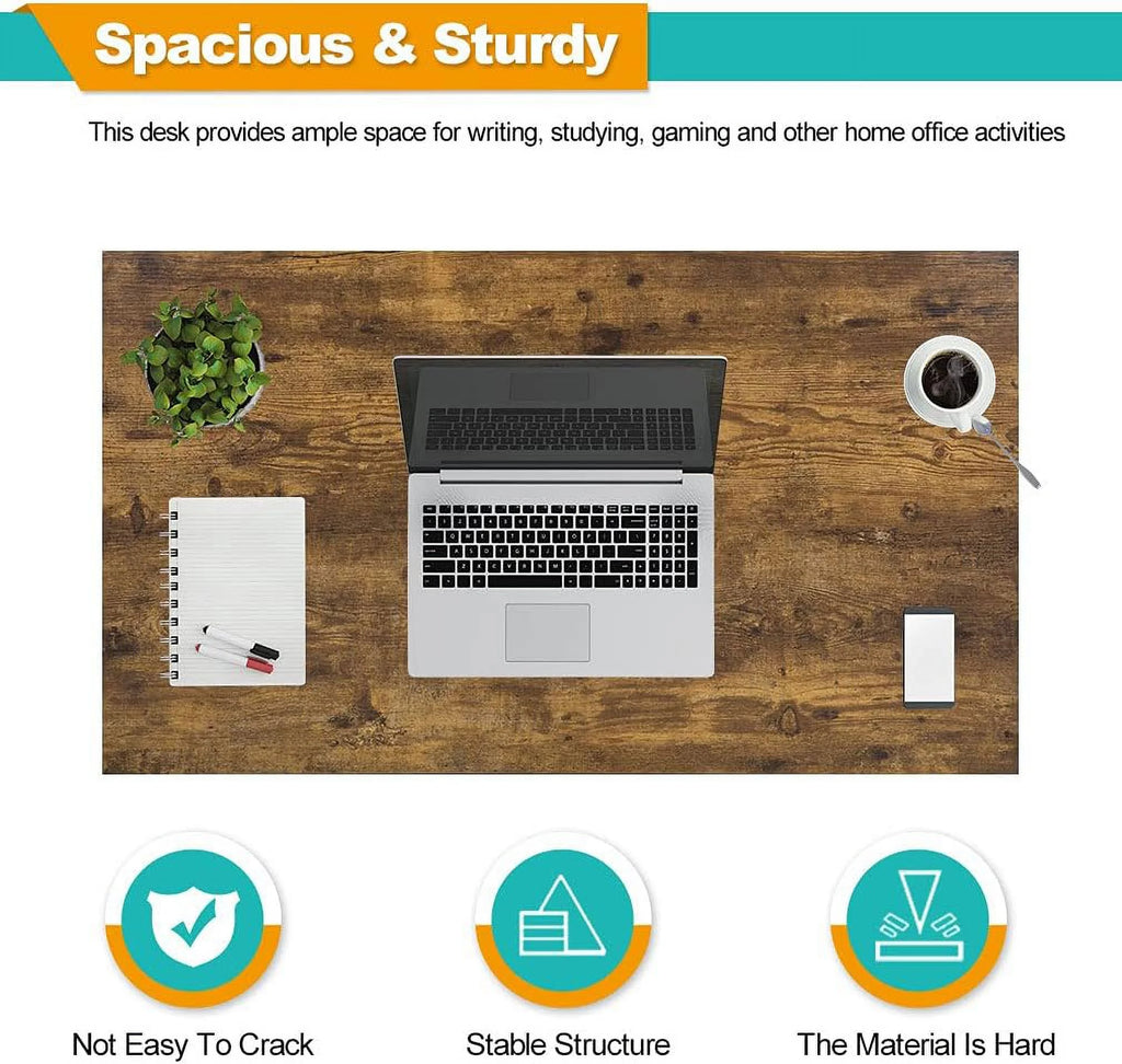 40 inch Computer Desk Wood Top Metal Frame Workstation E298315