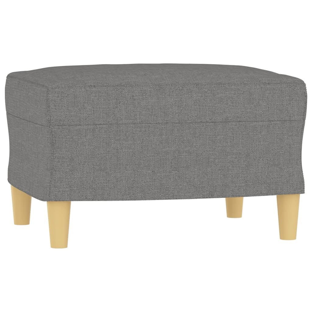 Fabric Padded Ottoman with Wood Legs Stool Y490107