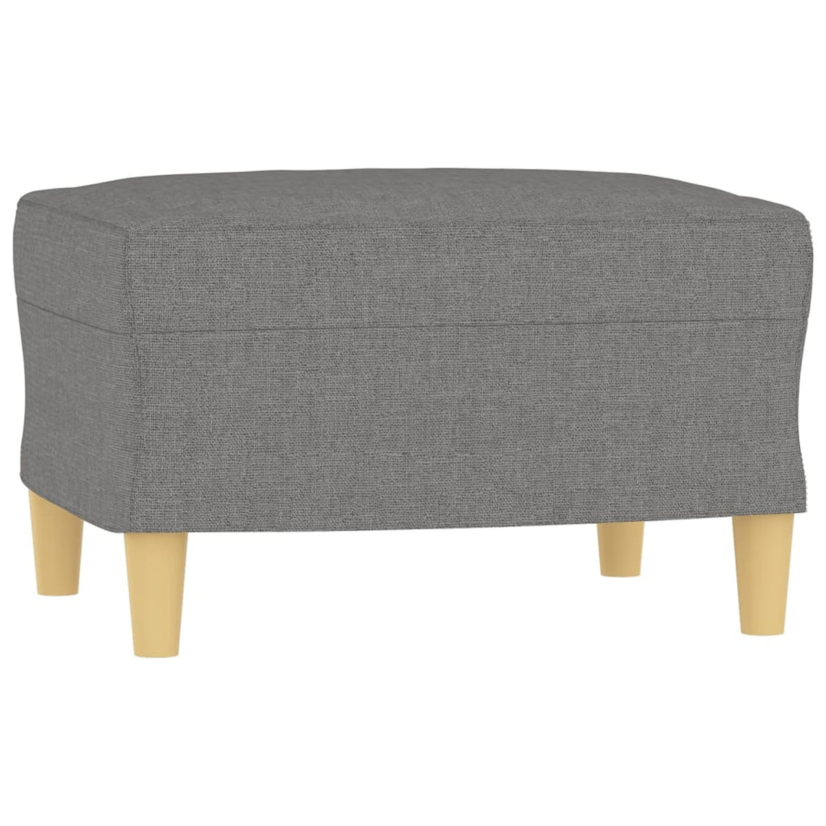 Fabric Padded Ottoman with Wood Legs Stool Y490107