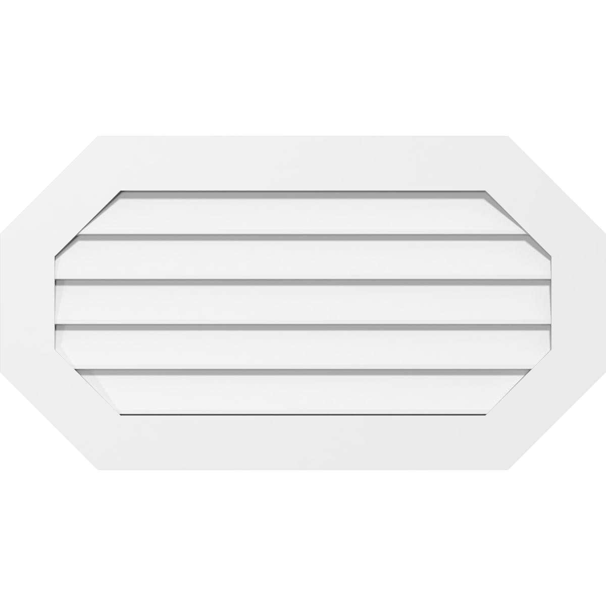 PVC Horizontal Elongated Octagon Gable Vent T243049